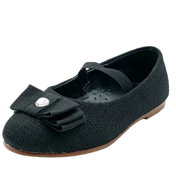 L'Amour Flat With Rhinestone and Bow Little Kid 12, Black - Picture 5 of 8